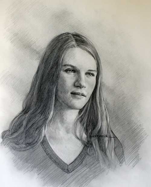 Original art graphite titled Abigail