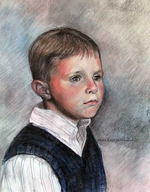 Original art conte crayon titled Will