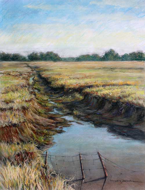 Original art pastel titled Prairie Wash