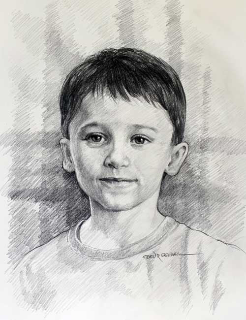 Original art graphite drawing titled Spencer