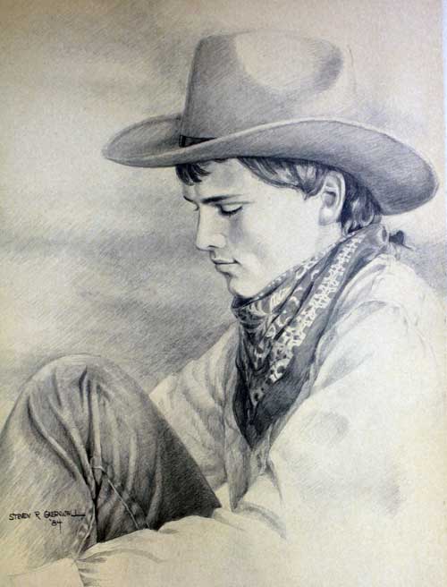 Original art graphite drawing titled Steve