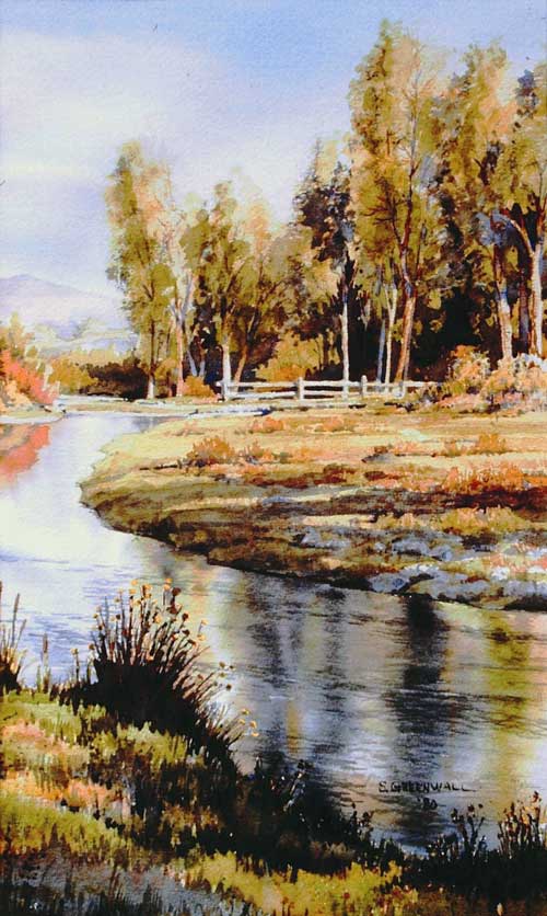 Original art watercolor titled Weber Bend